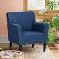 COLAMY Modern Accent Chair for Living Room, Upholstered Fabric Accent Armchair with Back, Soft Single Sofa Chair with Arms for Bedroom/Office/Reception Room, Blue-Ruum Studio Home