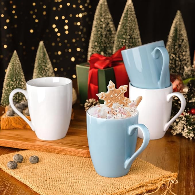 GBHOME 16oz Coffee Mugs Set of 6, Large Ceramic Coffee Mugs for Man, Woman, Dad, Mom, Modern Coffee Mugs Set with handle for Tea/Latte/Cappuccino/Milk/Cocoa. Dishwasher&Microwave Safe,MultiColor-Ruum Studio Home