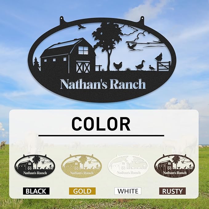 Personalized Metal Farm Signs, Custom Rustic Ranch Decor, Farmhouse Outdoor Decor, Custom Last Name Sign, Large Metal Wall Art, Outdoor Barn Sign, Family Farm Sign, Farmer Ranch Gifts-Ruum Studio Home