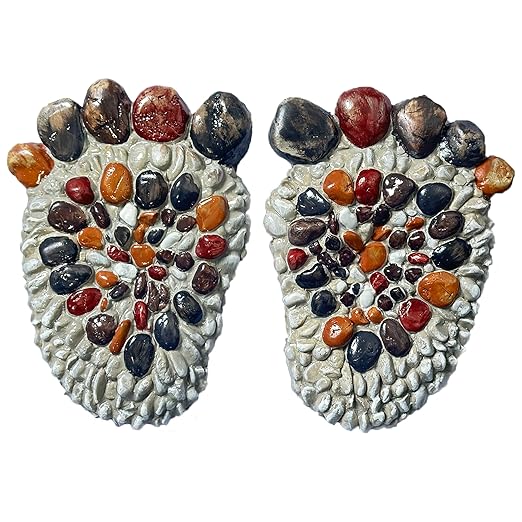 Outdooor Stepping Stones - Decorative Garden Stones for Patio, Deck, Garden or Sidewalk Faux Cobblestone Stepping Stones (Set of 2#B Small Size-Ruum Studio Home