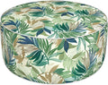 Inflatable Ottoman Stool D31 xH14 for Outdoor/Indoor Use, Water Repellent Patio Foot Rest Stool with Portable Handle,Round Pouf Ottoman Suitable for Garden,Deck and Camping - Lush Leaf Green-Ruum Studio Home