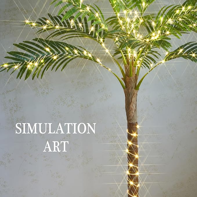 Birchlitland Lighted Palm Trees for Outside Patio 6FT 220 LED Fairy Lights, Artificial Palm Tree Lights Plug in for Home Pool Beach Decoration-Ruum Studio Home