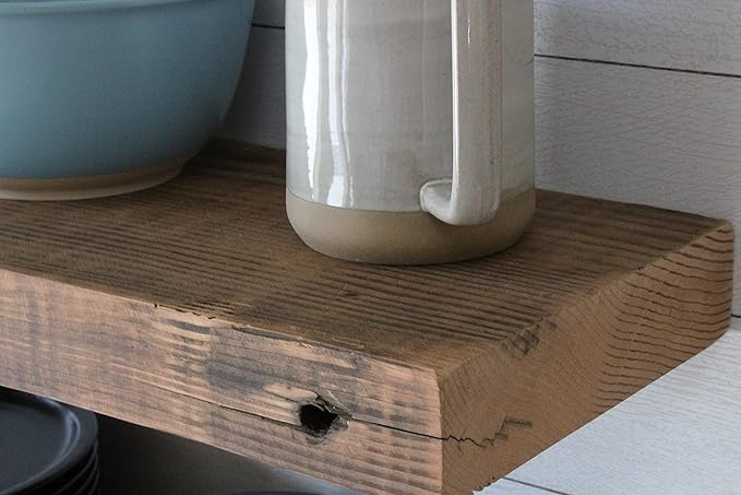 Urban Legacy Deep Floating Shelves | Reclaimed Chunky Wide Plank Barn Wood Shelves with Low Profile Brackets | High Weight Capacity-Ruum Studio Home