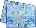 NEWLAKE Quilted Cotton Bed Pillowcases, Blue Classic Bohemian Pattern, 2 Pieces, 20x27 Inch-Ruum Studio Home
