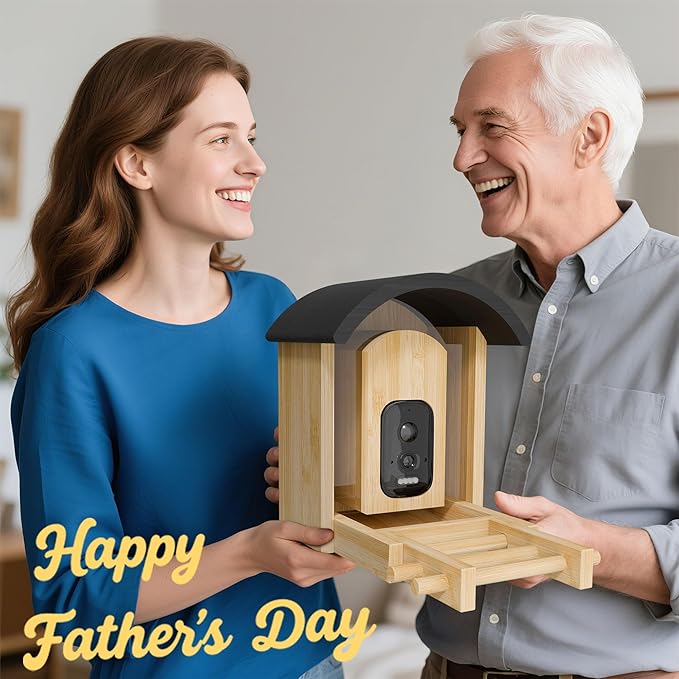 Bird Feeder with Camera, Smart Wild Bird Feeder for Outdoors with AI Identify, Solar Bird Feeder Watching Camera Auto Capture Birds & Real-time Notifications, Gifts for Birdlover (Arch)-Ruum Studio Home
