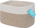 OrganiHaus Woven Storage Baskets for Organizing, Cotton Rope Organizer Bins for Shelves, Closet & Nursery, Dog Toy Basket, Decorative Bins for Toys, Towels & Books - 15x10x9, Brown-Ruum Studio Home