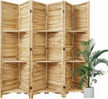 Room Divider with Shelves, 5.6 Ft Tall Folding Wood Screen with Double Hinges for Home Office Bedroom Hotel Decoration (6 Panels, Natural)-Ruum Studio Home