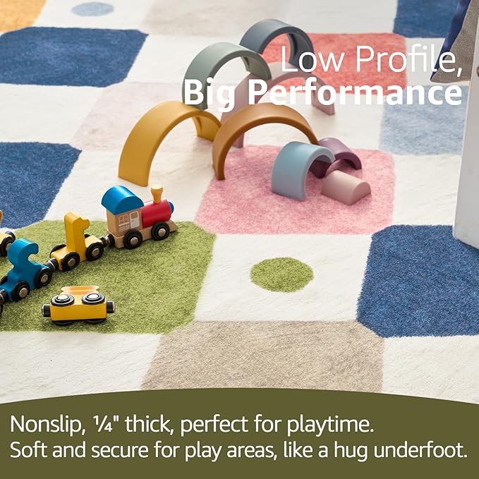 jinchan Kids Rug for Nursery 6ft Radius Corner Washable Area Rug Modern Colorful Quarter Circle Rug Soft Non-Slip Carpet for Bedroom Playroom Daycare Reading Nook Kitchen Classroom Circus on Cream-Ruum Studio Home