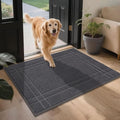JSEI Entryway Rugs Doormat 32"x48", Non-Slip Dirt Trapper Door Mats Indoor, Washable Absorbent and Stain Resist Welcome Floor Mat for Front Door, Dog Door Mat, Muddy Wet Shoes & Paws, Dark Grey-Ruum Studio Home