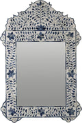 Bone Inlay Mirror Frame Handcrafted Decorative Wall Mirror Frame with Natural Bone and Resin Intricate Floral & Geometric Inlay Boho, Vintage & Ethnic Style Home Décor-Ruum Studio Home