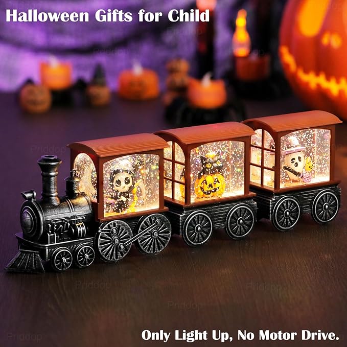 Halloween Snow Globe Train Skeleton Reaper Black Cat Pumpkin Ghost Classic Relief Texture Battery Powered LED Glitter Halloween Decorations Indoor-Ruum Studio Home