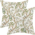 CXMEIFLY Chinoiserie Spring Pillow Covers 18 x 18 Inch Set of 2 for Sage Green Blue Vintage Flowers Bird Decor Throw Pillows Plant Farmhouse Outdoor Decorative Cushion Cases for Couch Bed Decorations-Ruum Studio Home