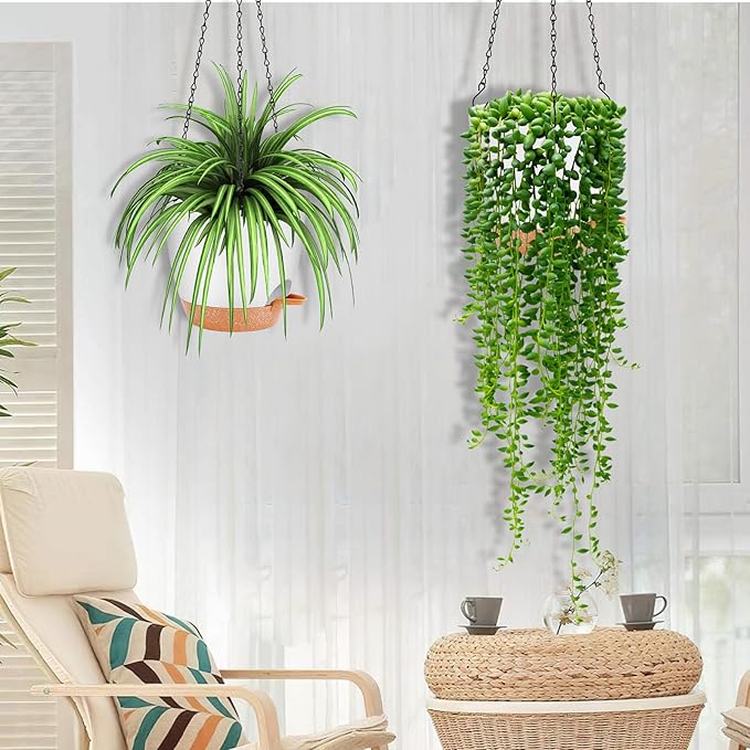 GARDIFE Hanging Planter, 8 inch Hanging planters for Indoor. Outdoor Plants, Self Watering Plant Pot, 2 Pack Large self Watering Hanging Planter (8-White, 8 inch)-Ruum Studio Home