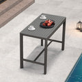 PURPLE LEAF 39.1'' Rectangle Outdoor Patio Counter Height Dining Table, Durable Aluminum Bar Height Pub Table for Counter Bar Stool, Water-Proof Tall Dining Table with Sturdy Legs, Grey-Ruum Studio Home