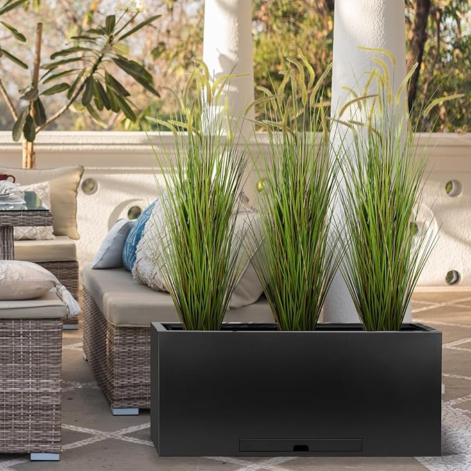 KOL Artificial 5ft 2-Pack Horsetail Reed Grass, 59in Tall Artificial Indoor Outdoor Fake Grass Plant, Home Office Decorative Artificial Plants in Pot Faux Plant Greenery, Wedding Decor Grass-Ruum Studio Home