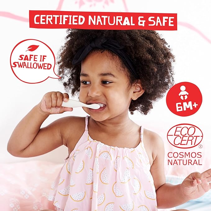 Jack N' Jill Natural Toothpaste for Baby and Infants - Fluoride Free Training Toothpaste, 40% Xylitol, BPA Free - Banana, 1.76 oz (Pack of 2)-Ruum Studio Home