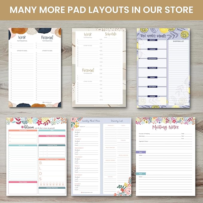 bloom daily planners Undated Daily Timed to-Do List Pad - Tear Off Planning Sheets - 6" x 9" - Color Blocking Marble-Ruum Studio Home