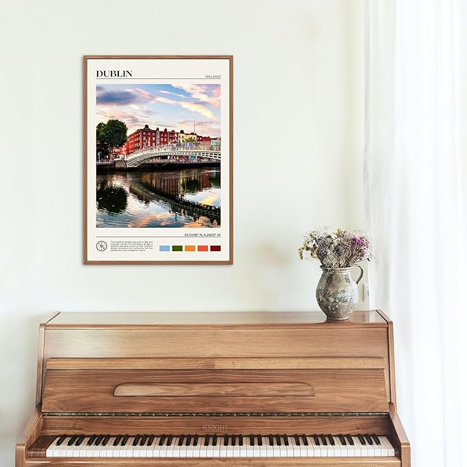 StudioUBILA Dublin Wall Art Poster, Decorative Cityscape Landscape Art Prints, Home Decor Wall Art Print for Bedroom Living Room Kitchen Decorations, Unframed-Ruum Studio Home