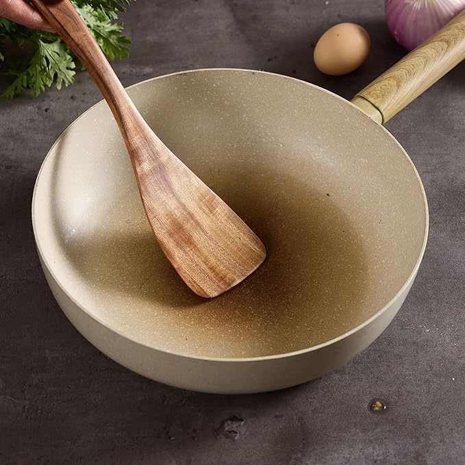Wooden Kitchen Utensils Set, Teak Wood Cooking Spoons for Non-Stick Pans, 8 Pieces-Ruum Studio Home