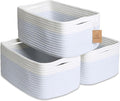 NaturalCozy 13.5”x8.5”x5.5” Rectangle Storage Baskets for Shelves 3 Pack | Cotton Rope Woven Small Baskets for Organizing | Small Storage Bins for Nursery, Bathroom, Closet, Shelf, Decorative-Ruum Studio Home
