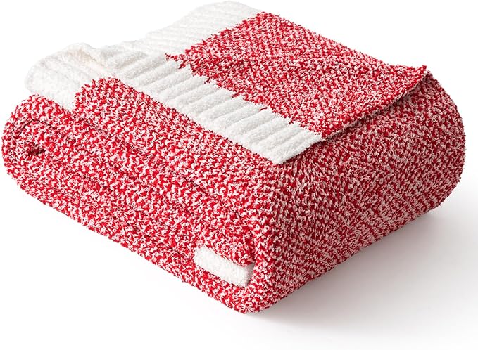 MIULEE Red Super Soft Throw Blanket for Couch, Cozy Fluffy Warm Blankets Knit Throw Blankets for Sofa, Bed, Chair, Living Room, Camping, Picnic, 50 x 60 inch-Ruum Studio Home