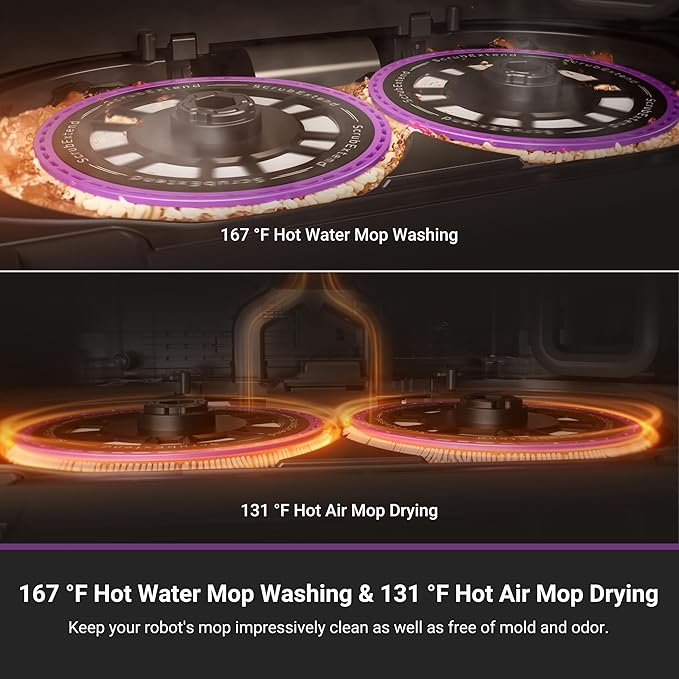 Eureka J15 Ultra Self Emptying Robot Vacuum, 19,000 Pa Suction, Flex-Arm Mop Design, 167℉Hot Water Mop Washing & 131°F Hot Air Drying, AI Obstacle Avoidance, Black-Ruum Studio Home