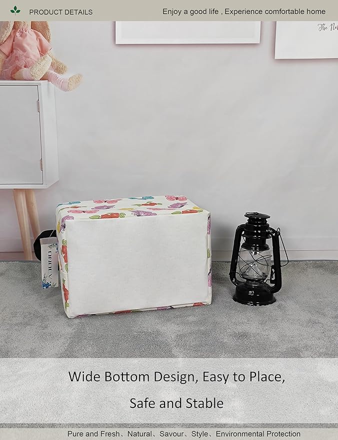Rectangular Folding Laundry Basket,waterproof Canvas Basket,gift basket,Suitable for children's room,Office,Clothes,Toys Storage(Butterfly)-Ruum Studio Home