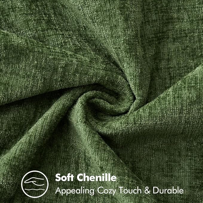 MIULEE Pack of 2 Fall Couch Pillow Covers 18x18 Inch Moss Green Farmhouse Decorative Throw Pillow Covers with Stitched Edge Soft Chenille Solid Dyed Pillow Covers for Sofa Bed Living Room-Ruum Studio Home