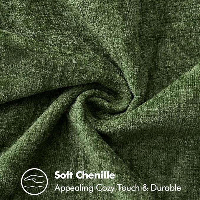 MIULEE Pack of 2 Christmas Pillow Covers 24x24 Inch Moss Green Farmhouse Decorative Throw Pillow Covers with Stitched Edge Soft Chenille Solid Dyed Couch Pillow Covers for Sofa Bed Living Room-Ruum Studio Home