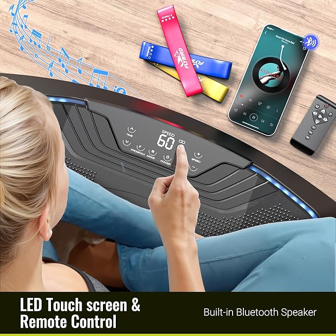 FLYBIRD 4D Vibration Plate 500 LBS Capacity, Oscillation, Linear, Pulsation Vibration Plate Exercise Machine, Triple Motors Vibration Plate for Bone Density Building & Lymphatic Drainage-Ruum Studio Home