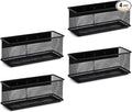 6.29'' × 2.28'' × 2.48 Black Magnetic Basket for Refrigerator Magnetic Organizer Holder Locker Organizer for Home Office Accessories Magnetic Basket for Whiteboard,Set of 4-Ruum Studio Home