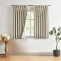 Vision Home Sand Pinch Pleated Full Blackout Curtains Linen Blended Room Darkening Window Curtains 63 inch for Living Room Bedroom Thermal Insulated Pinch Pleat Drapes with Hooks 2 Panel 40" Wx63 L-Ruum Studio Home