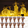 YJFWAL Upgraded 12 Pack Solar Wine Bottle Lights, 20 LEDs Waterproof Copper Light, Bottle Light Fairy Cork String Lights for Yard Patio Decor, DIY Birthday Gift for Mom Grandma Girlfriend(Warm White)-Ruum Studio Home