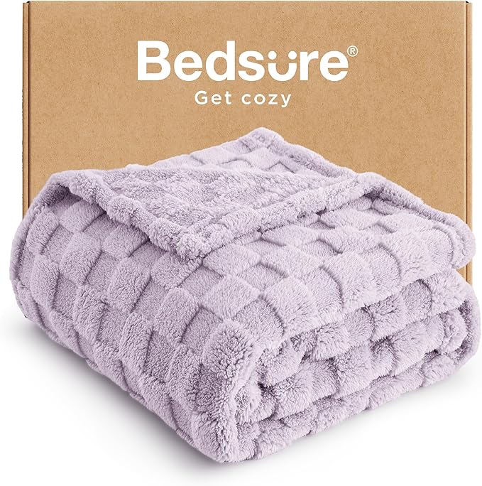Bedsure GentleSoft Lavender Fog Throw Blanket for Couch - Super Soft Cozy Blankets Gifts for Women Men Girls, Cute Small Fleece Throws for Bedroom Home Decor, 50x70 Inches-Ruum Studio Home