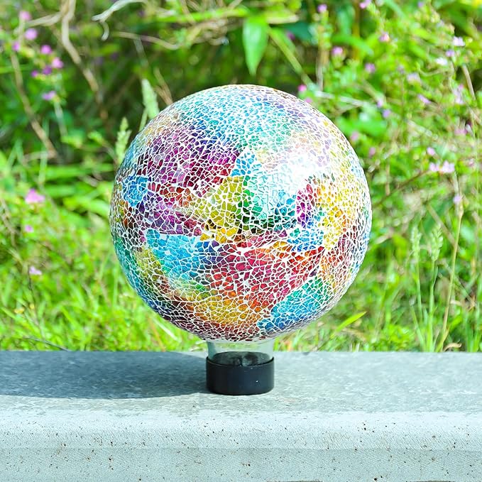 VCUTEKA Gazing Ball, 8" Glass Gazing Balls Sphere for Garden Lawn Outdoor Ornament Yard Decorative-Ruum Studio Home