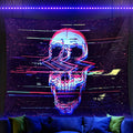 ADDWel Blacklight Skull Tapestry, Black Psychedelic Tapestry Glow In The Dark, UV Reactive Black Light Tapestries Posters Wall Hanging for Room Decor(50 * 60inches)-Ruum Studio Home