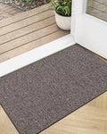 LUMI Ultra Thin Door Mat for Entryway, Low Profile Non Slip Rubber Backing Indoor Doormat, Easy Clean Welcome Entrance Mat for Inside House, Patio,Brown 20"x32"-Ruum Studio Home