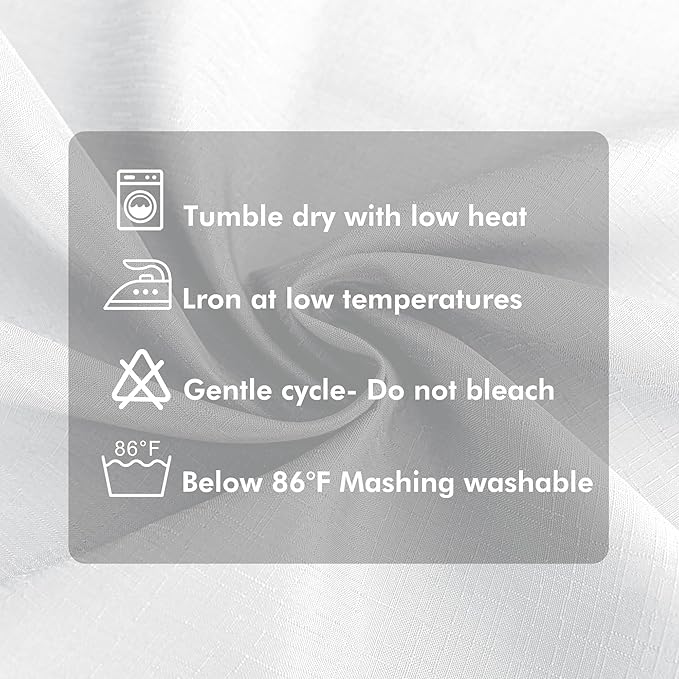 HolidayIdeas 4 Panels Linen Outdoor Curtains for Patio Waterproof White Curtain Panels 95 Inch Length-Wide Weatherproof, Privacy, Outside Curtains for Pergola, Porch, Gazebo-110 Wide x 95" Long-Ruum Studio Home