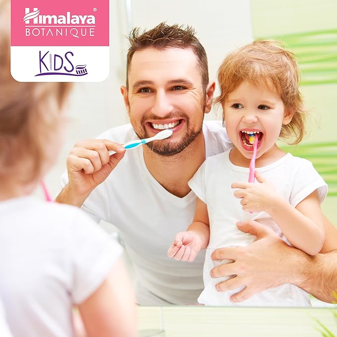 Himalaya Botanique Kids Toothpaste, Herbal, Bubble Gum Flavor, Fluoride-Free, Gentle, No Artificial Flavors or Colors, SLS Free, Gluten Free, Cruelty Free, Vegan, Foaming, 4 Oz, 4 Pack-Ruum Studio Home