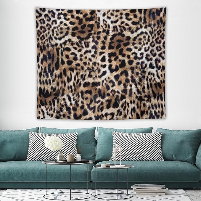 HZOHNAGO Leopard Print Tapestry Nature Wildlife Vintage Cheetah Fur Spot Animal Skin Wild Animals Spots Printed Wall Tapestry Painting Wall Hanging for Bedroom Living Room Dorm 60" W x 50" H-Ruum Studio Home