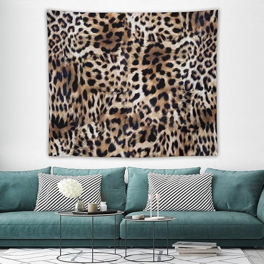 HZOHNAGO Leopard Print Tapestry Nature Wildlife Vintage Cheetah Fur Spot Animal Skin Wild Animals Spots Printed Wall Tapestry Painting Wall Hanging for Bedroom Living Room Dorm 60" W x 50" H-Ruum Studio Home