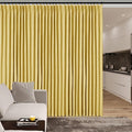 Room Divider Curtains Screen Partitions, Linen Look 100% Blackout Drapery 108 Inches Long, 100" Wide Pinch Pleated Window Drapes, Privacy Protecting, Light Blocking, (1 PC, Yellow)-Ruum Studio Home