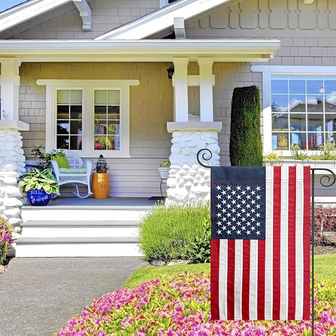 TOPFLAGS American Flag Garden Flag Embroidered Stars 12x18 Inch USA Small Flags for Yard US Flag Decor Outdoor-Ruum Studio Home