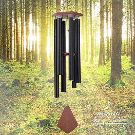 Wind Chimes for Outside Large Deep Tone, 44 Inch Black Memorial Windchimes, Outdoor Wind Chimes Gifts for Housewarming, Mother's Day, Christmas, Patio Garden Yard Decoration-Ruum Studio Home