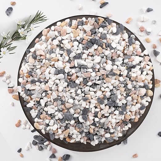 5 lbs Small Rocks for Plants, 1/5 Inch Pebbles for Indoor Plants, Natural Decorative Pea Gravel for Aquarium, Fish Tank, Terrarium, Succulents, Bamboo Plants, Vases, Cactus, Crafts-Ruum Studio Home