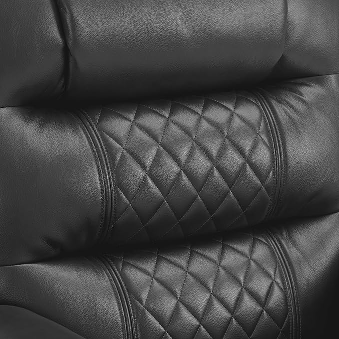 MCombo Zero Gravity Power Recliner Chair with Heat and Vibration Massage, Reclining Chair with USB Ports, Cup Holders for Living Room, Faux Leather PR621 (Grey)-Ruum Studio Home