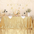 SquarePie Sequin Tablecloth 90 x 156 Inch Gold Sparkly Table Linen for Wedding Party-Ruum Studio Home