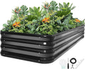 5-in-1 Adjustable Raised Garden Bed Kit | Galvanized Planter Boxes for Vegetables, Flowers | 12" Tall, Multiple Sizes (8x3x1ft, 9x2x1ft, 10x1x1ft, 6x5x1ft, 7x4x1ft) | Outdoor Metal Raised Bed, Grey-Ruum Studio Home
