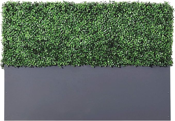 AGPL Upgraded Artificial Boxwood Hedge Wall with Gray Color Planter Box (33.5" Height 48" Width 12" Deep) …-Ruum Studio Home