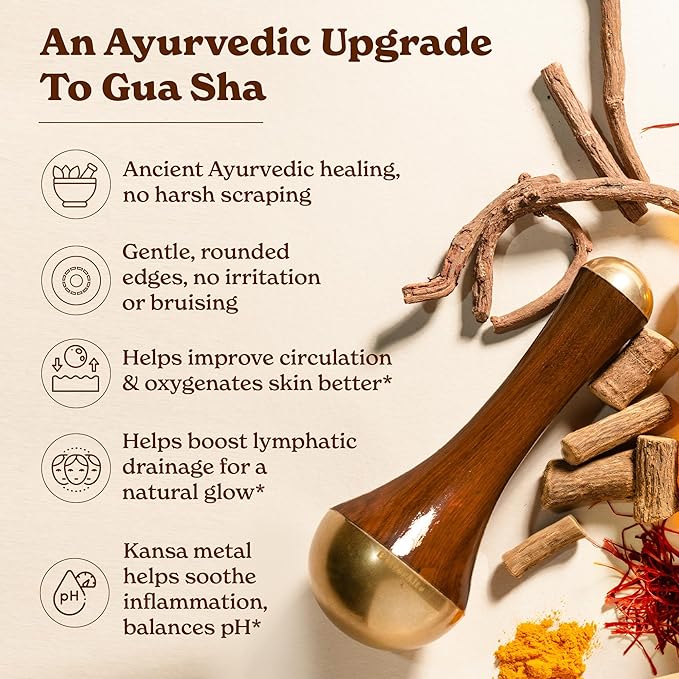 Kansa Wand Facial Massage Tool| for Radiant Skin & Lymphatic Drainage| Detoxifies Skin, Balances PH & Gives Sculpted Face-Ruum Studio Home